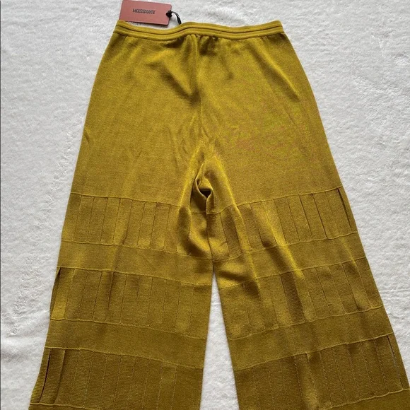 NWT Auth.Missoni Mustard Yellow Gold Fantasy Design Knit Pants Trousers 38 - Picture 9 of 10